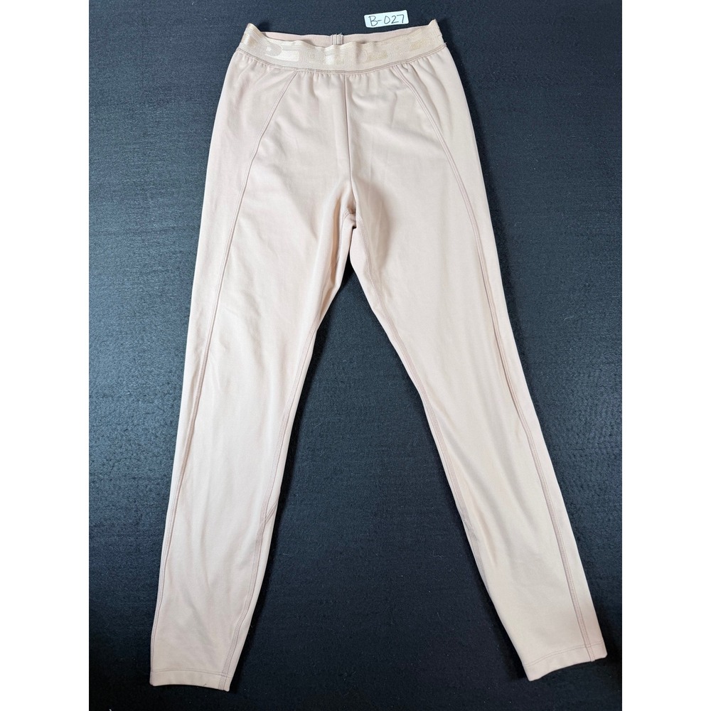 Pink Victoria's Secret Active Leggings Nude Blush Logo Waistband Large